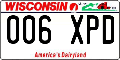 WI license plate 006XPD