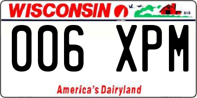 WI license plate 006XPM