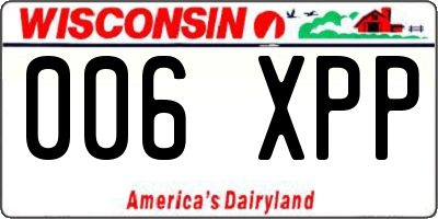 WI license plate 006XPP