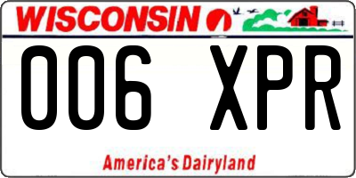 WI license plate 006XPR