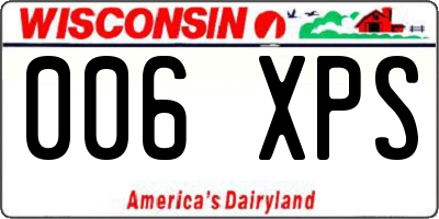 WI license plate 006XPS