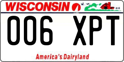 WI license plate 006XPT