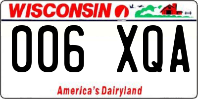 WI license plate 006XQA