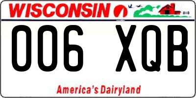 WI license plate 006XQB