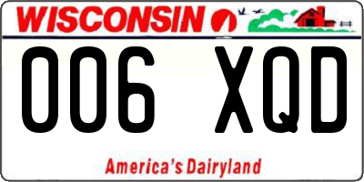 WI license plate 006XQD