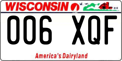 WI license plate 006XQF