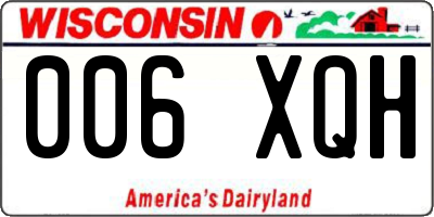 WI license plate 006XQH