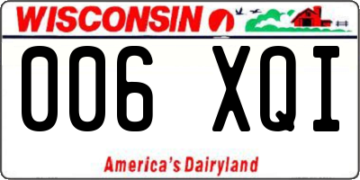 WI license plate 006XQI