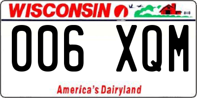 WI license plate 006XQM