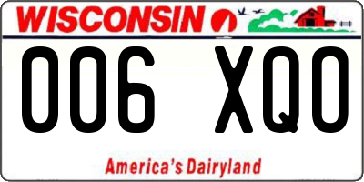 WI license plate 006XQO