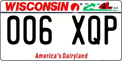 WI license plate 006XQP