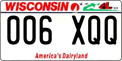 WI license plate 006XQQ