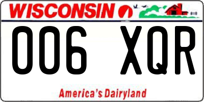 WI license plate 006XQR