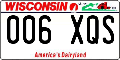 WI license plate 006XQS