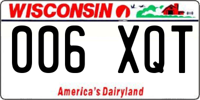 WI license plate 006XQT