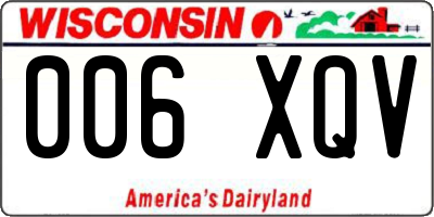 WI license plate 006XQV