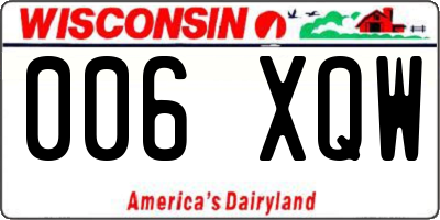 WI license plate 006XQW
