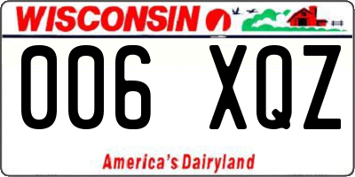 WI license plate 006XQZ