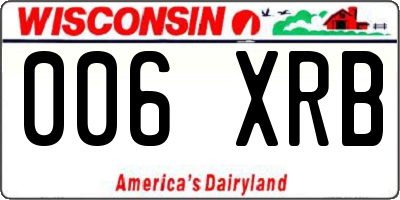 WI license plate 006XRB