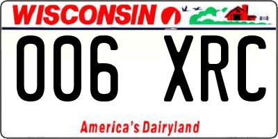 WI license plate 006XRC