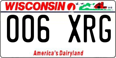 WI license plate 006XRG