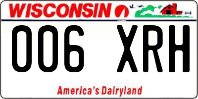 WI license plate 006XRH