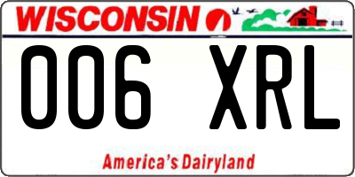 WI license plate 006XRL