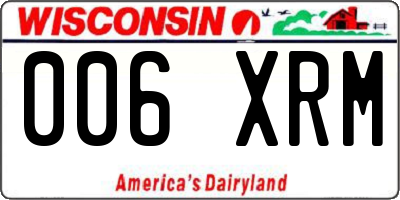 WI license plate 006XRM