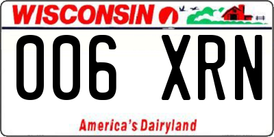 WI license plate 006XRN