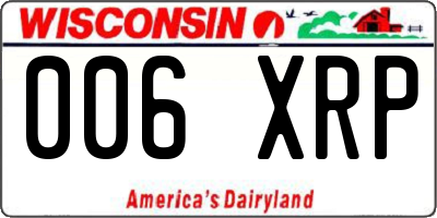 WI license plate 006XRP