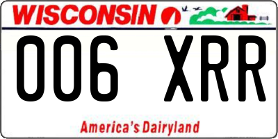 WI license plate 006XRR