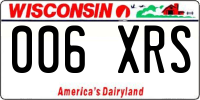WI license plate 006XRS