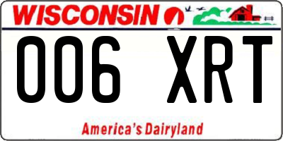 WI license plate 006XRT