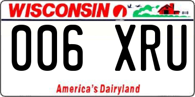 WI license plate 006XRU