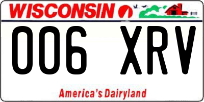 WI license plate 006XRV