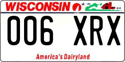 WI license plate 006XRX