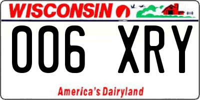 WI license plate 006XRY
