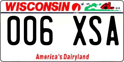 WI license plate 006XSA