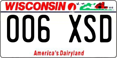 WI license plate 006XSD