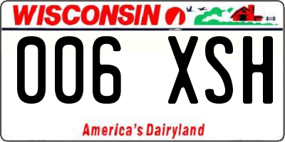 WI license plate 006XSH