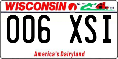 WI license plate 006XSI
