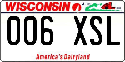 WI license plate 006XSL