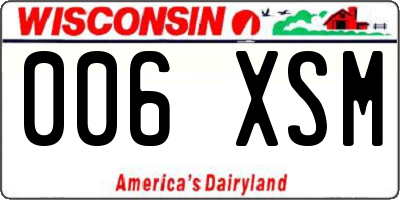 WI license plate 006XSM