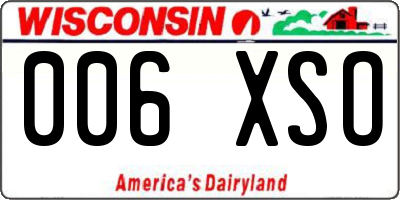 WI license plate 006XSO
