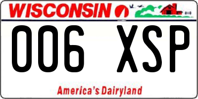 WI license plate 006XSP