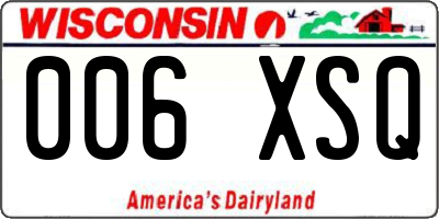 WI license plate 006XSQ