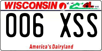 WI license plate 006XSS