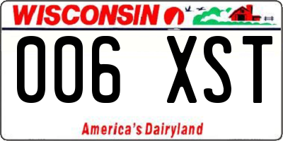 WI license plate 006XST
