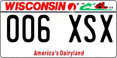 WI license plate 006XSX