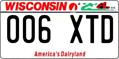 WI license plate 006XTD